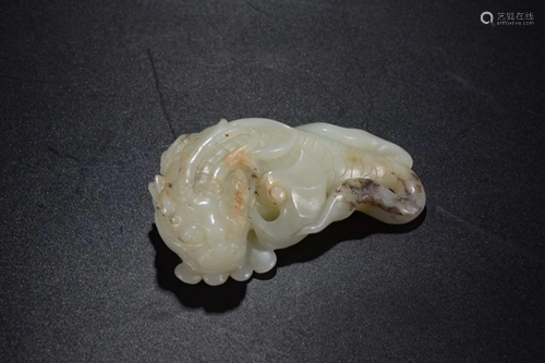 HETIAN JADE AUSPICIOUS BEAST ORNAME…