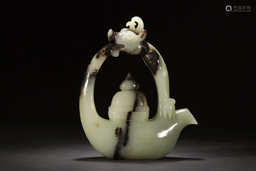 HETIAN JADE DRAGON-HEAD POT