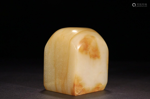 HETIAN JADE CARVING POETRY SQUARE SEAL