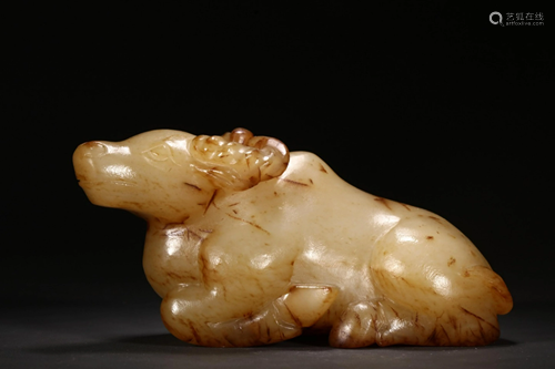 HETIAN JADE COW ORNAMENT