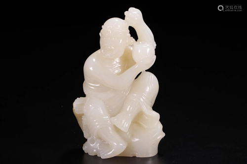 HETIAN JADE XIANG'LONG'LUO'HAN ORN…