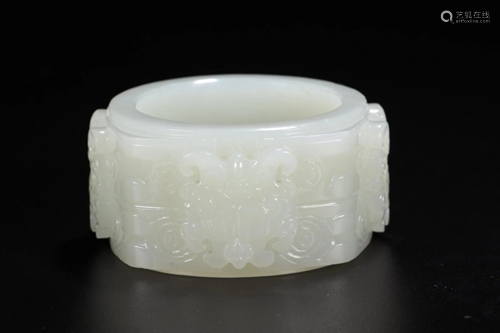 HETIAN JADE BEAST-FACE CONG