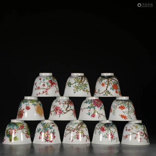 A SET OF TWELVE YONGZHENG MARK FAMILLE …