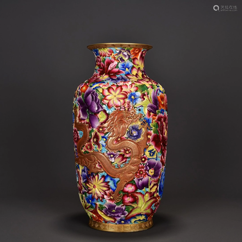 QIANLONG MARK ENAMELED FLOWER AND DR…