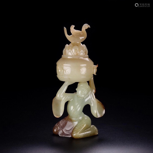 HETIAN JADE FROM MOUTAIN FIGURE OF LADY C…