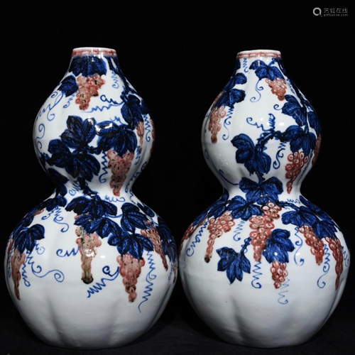 XUENDE MARK BLUE AND WHITE GRAPE PATTERN …