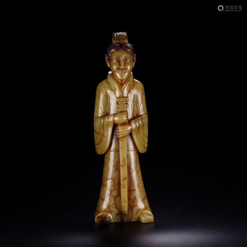 HETIAN JADE FROM MOUTAIN FIGURE OF GENERAL