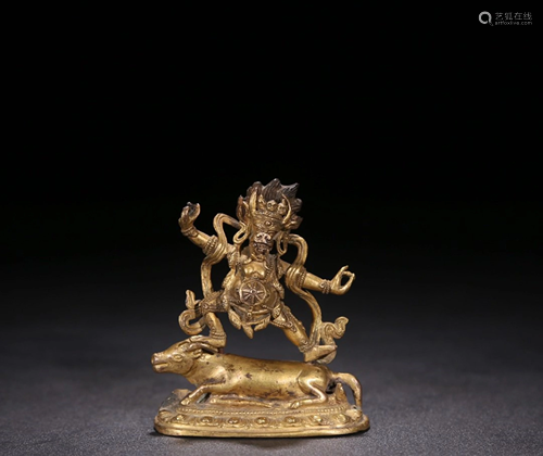 A GILT BRONZE FIGURE OF BUDDHA