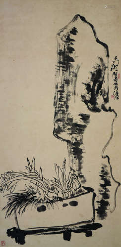 潘天寿 水仙灵石图