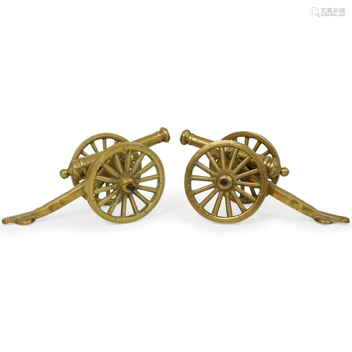 Pair of Brass Cannon Bookends