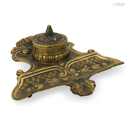 Antique Bronze Inkwell