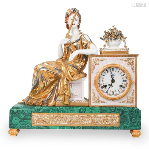 Capodimonte Tiche Porcelain Mantel Clock