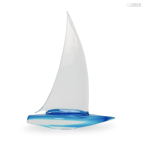 Murano Glass Sailboat Figurine