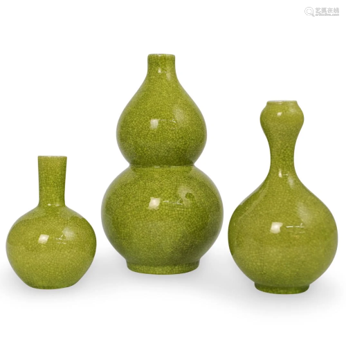 (3 Pc) Tonzai Mid Century Porcelain Vases