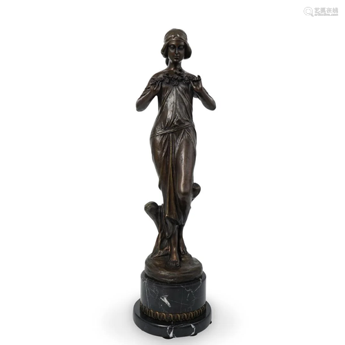 Art Nouveau Bronze Sculpture Signed A.C