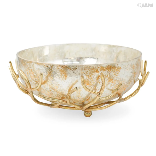 Gilt Metal & Glass Centerpiece