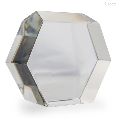 Baccarat Hexagonal Glass Paperweight