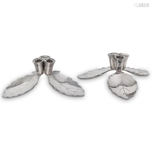 (2 Pc) Danish Sterling Candle Holder