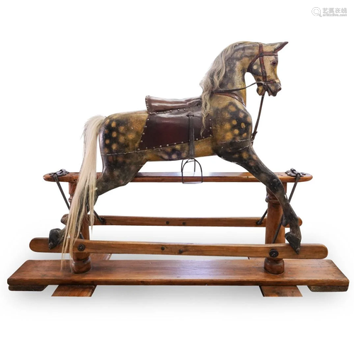 Victorian Carved Wood Rocking Horse