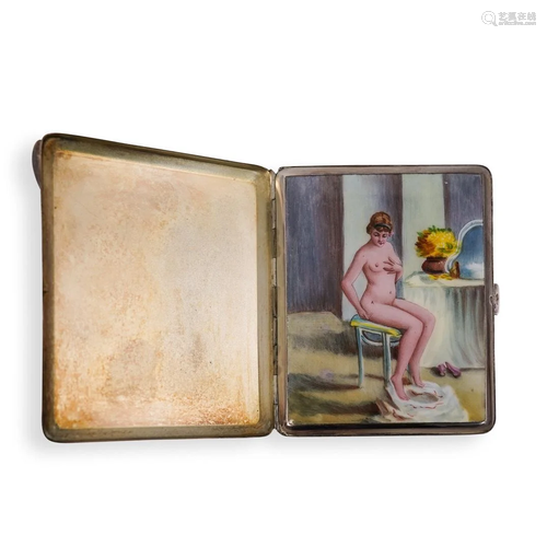 Alpaca Enameled Erotic Cigarette Case