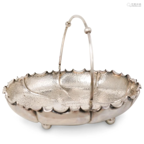 Antique Sterling Silver Basket Tray