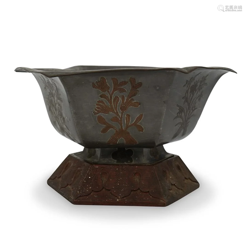 Chinese Hexagonal Metal Bowl