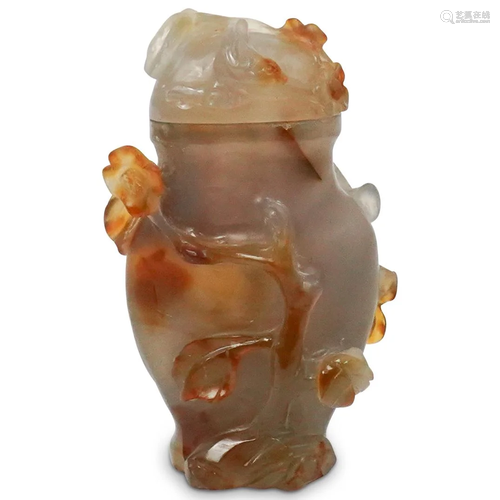 Chinese Carved Agate Urn