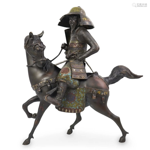 Japanese Bronze CloisonnÃ© Figure On Horse