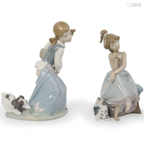 (2 Pc) Lladro Porcelain Figurines