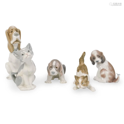 (5 Pc) Lladro Porcelain Figurines