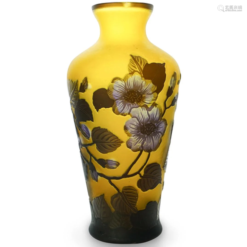 Galle Style Cameo Glass Vase