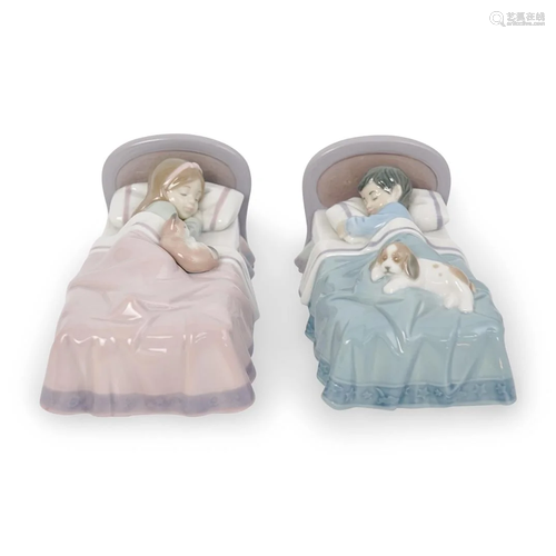 (2 Pc) Lladro Porcelain Figurines