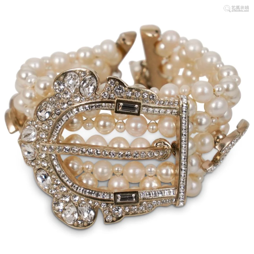 Chanel Costume Beaded Pearl Bracelet