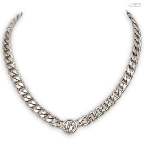 Diamond and Sterling Silver Chain Necklace