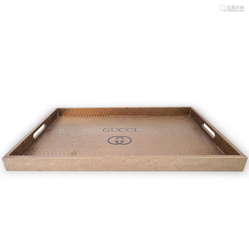 Gucci-Style Gold Faux Snakeskin Serving Tray