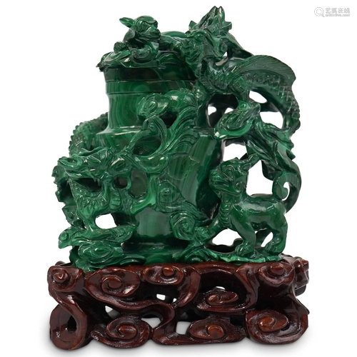 Chinese Malachite Urn