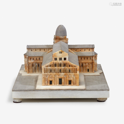 An Italian Grand Tour alabaster model of Pisa