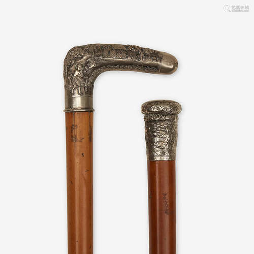 Two Anglo-Indian style measuring canes, Various dates