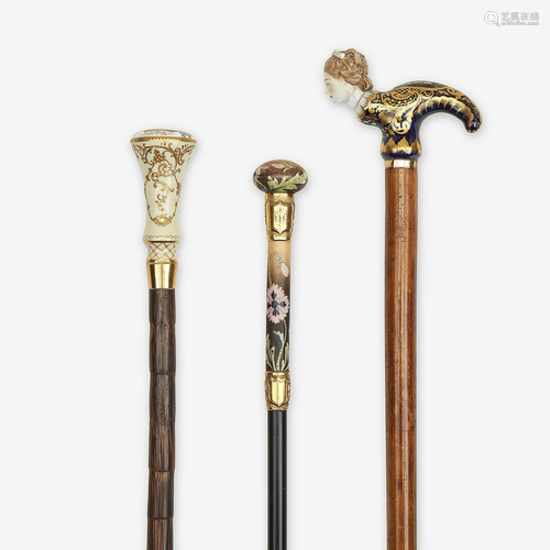 A group of three ladies' canes, Various dates l…