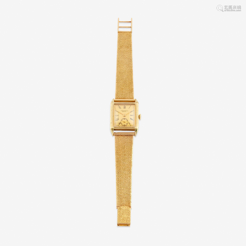 An eighteen karat gold wristwatch with later gold