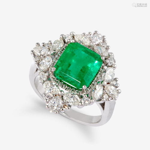 A Colombian emerald, diamond, and eighteen karat …