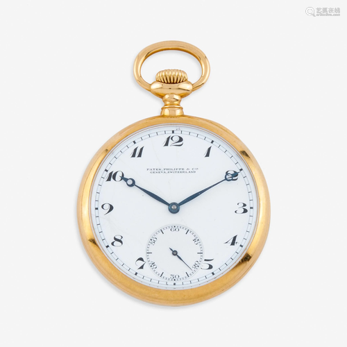 An eighteen karat gold pocket watch, Patek Philippe,…