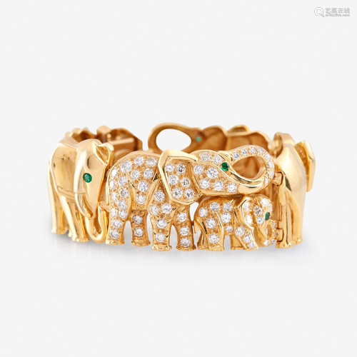 An eighteen karat gold and diamond bracelet, Ivan &