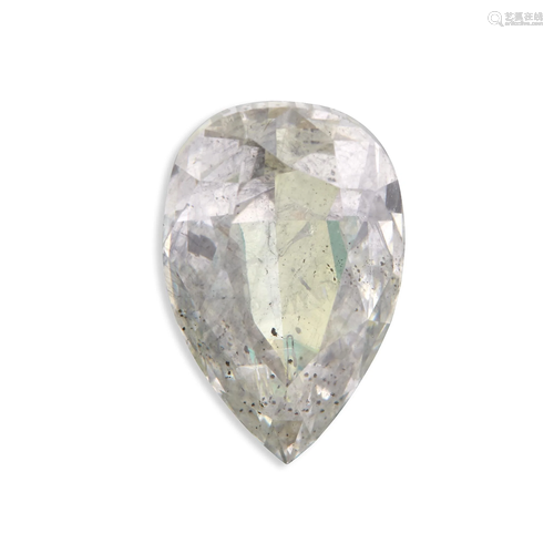 An unmounted fancy light gray-blue diamond,