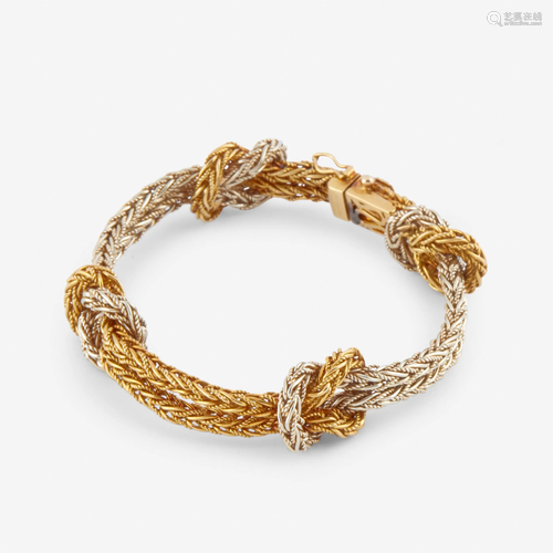 A two-tone eighteen karat gold bracelet, Buccellati,