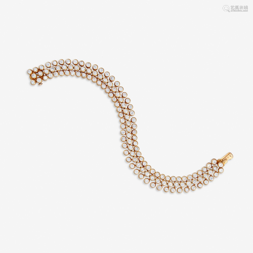 A diamond and eighteen karat gold bracelet, Cartier,