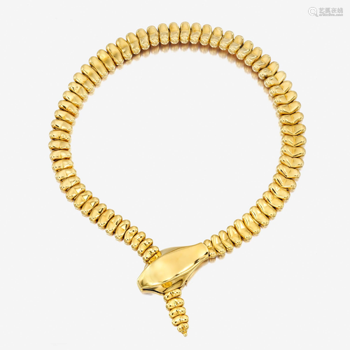 An eighteen karat gold necklace, Tiffany & Co., Elsa