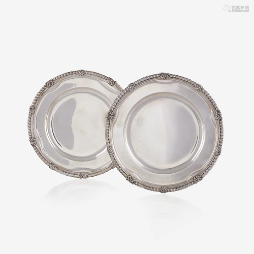 A pair of American sterling silver service plates,