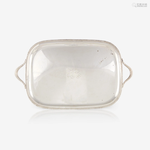 An American sterling silver two-handled serving tray,