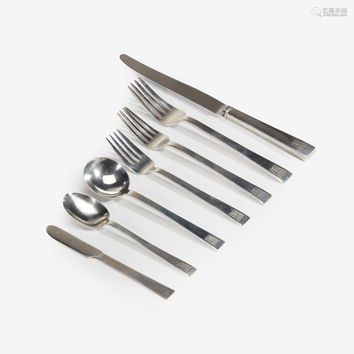 An American sterling silver six-piece part flatware